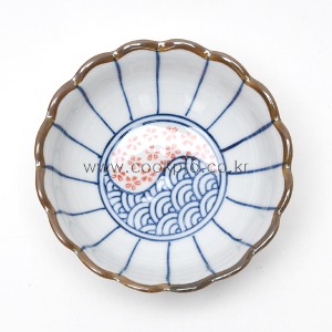 태극꽃잎찬기 /44468 /앞접시/찬접시/찬그릇/도자기찬접시/도자기찬그릇/맛집그릇