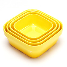 옐로우사각탕기 /41548/노랑탕기/노랑용기/노랑그릇/노랑색탕기/노랑색그릇/원색탕기