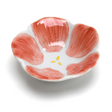 빨간꽃종지 /41551/초장그릇/소스그릇/소스기/도자기초장기/도자기초장그릇